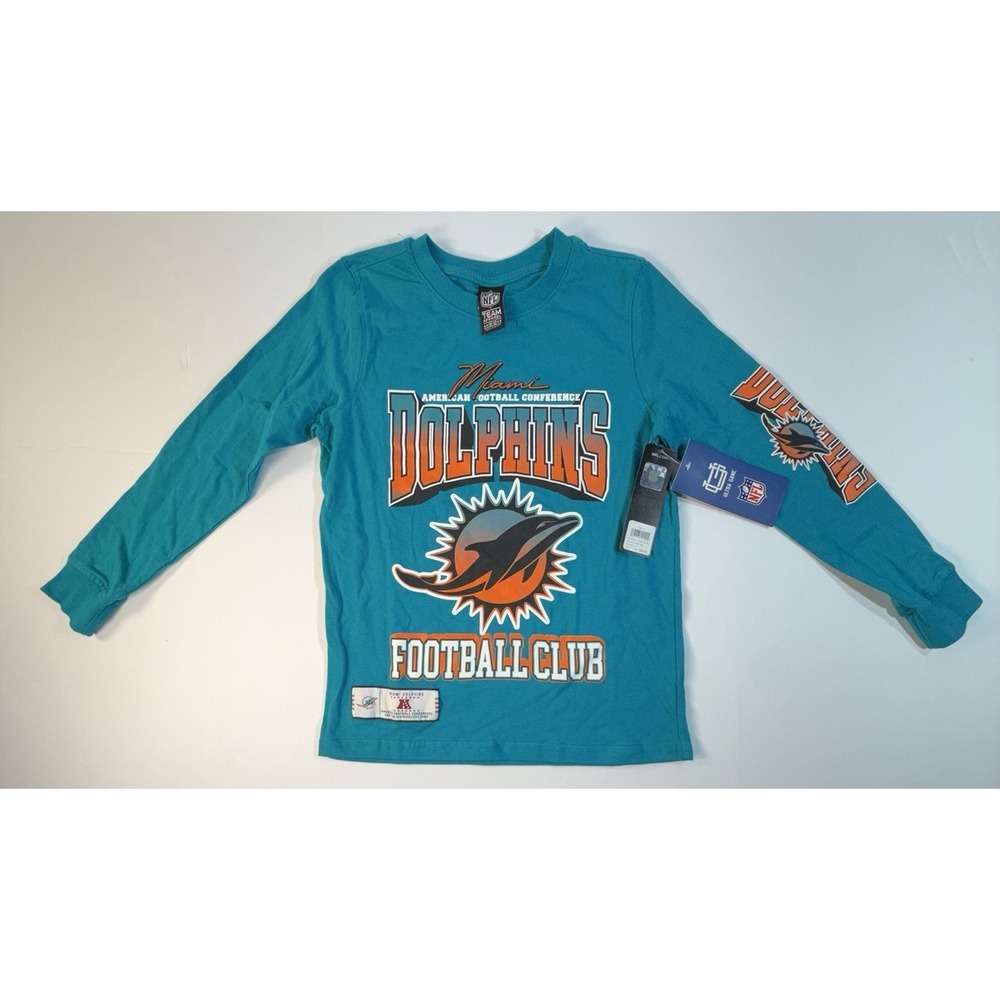 Miami Dolphins Youth Shirt 10-12 NFL Team Apparel Long Sleeve NWT